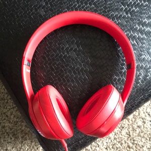 Beats Red Solo Headphones with Beats Case- NWOT